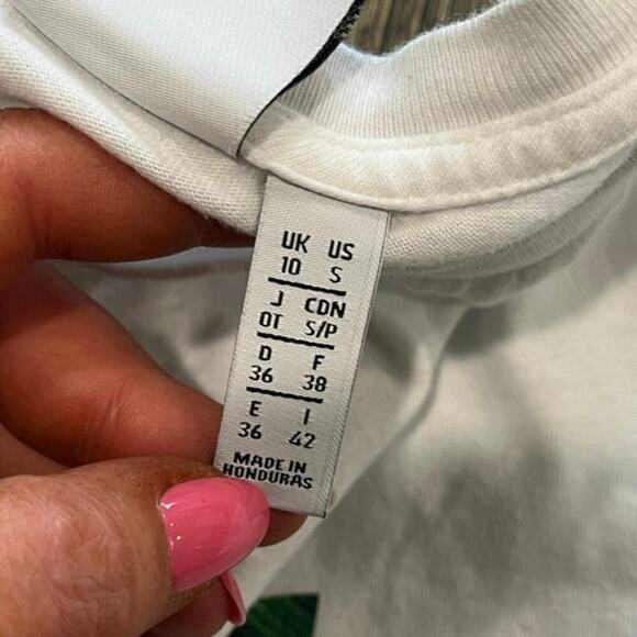 Adidas Girls Youth Cropped Top Logo Print Short Sleeve Crewneck White Size S - Picture 3 of 6